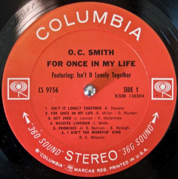 OC Smith : For Once In My Life (LP, Album)