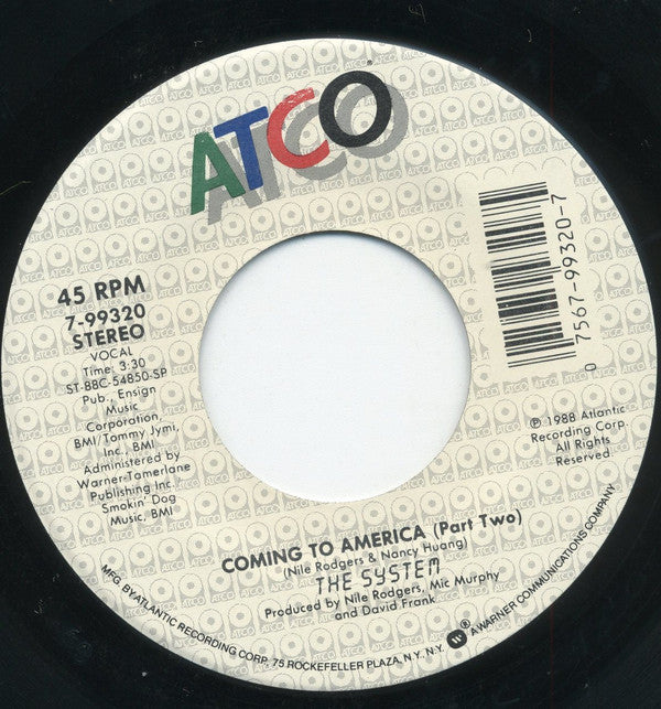 The System : Coming To America (7", Single)