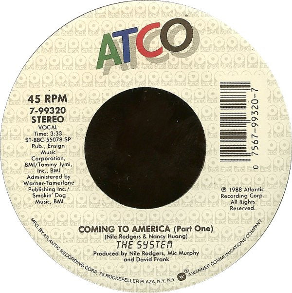 The System : Coming To America (7", Single)