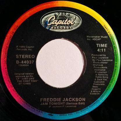 Freddie Jackson : Jam Tonight (7", Single)