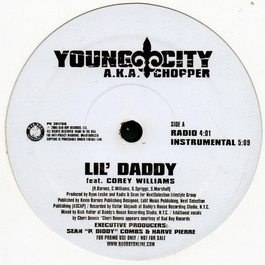 Young City A.K.A. Chopper (6) Feat. Corey Williams (2) : Lil' Daddy (12", Promo)