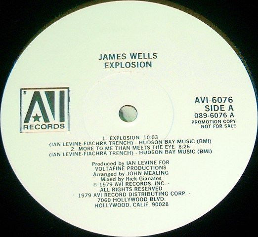 James Wells : Explosion (LP, Album, Promo)