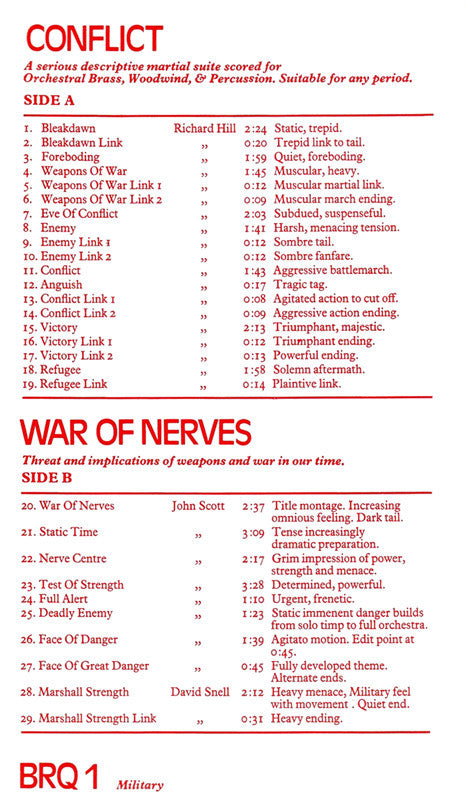 Richard Hill / John Scott / David Snell (2) : Conflict / War Of Nerves (LP)