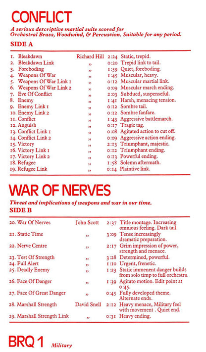 Richard Hill / John Scott / David Snell (2) : Conflict / War Of Nerves (LP)