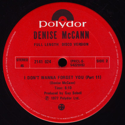 Denise McCann : I Don't Wanna Forget You (12")