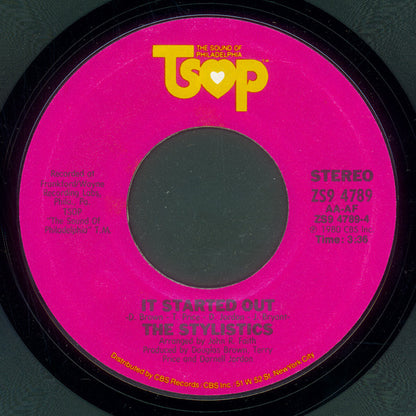 The Stylistics : Hurry Up This Way Again (7", Styrene, Pit)