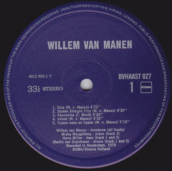 Willem van Manen : Willem van Manen (LP)