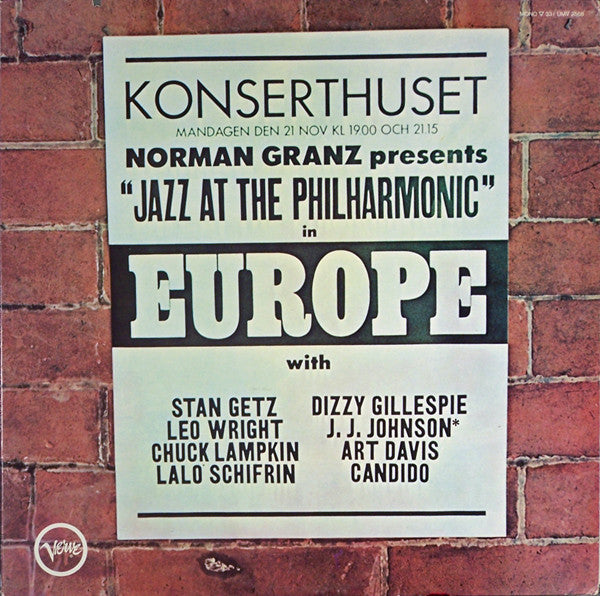 Various : Norman Granz Presents Jazz At The Philharmonic In  Europe (LP, Album, Mono, RE)