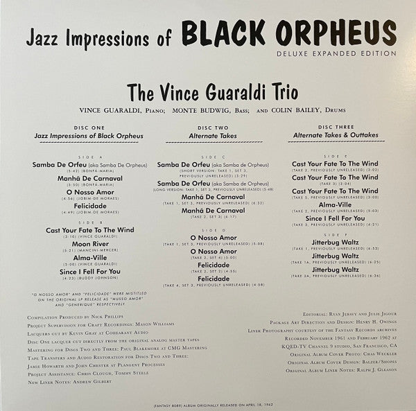 Vince Guaraldi Trio : Jazz Impressions Of Black Orpheus (LP, Album, RE, RM, 180 + 2xLP, 180 + Dlx)