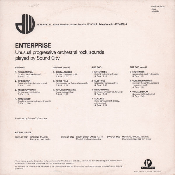 Sound City (2) : Enterprise, (Unusual Progressive Orchestral Rock Sounds) (LP)