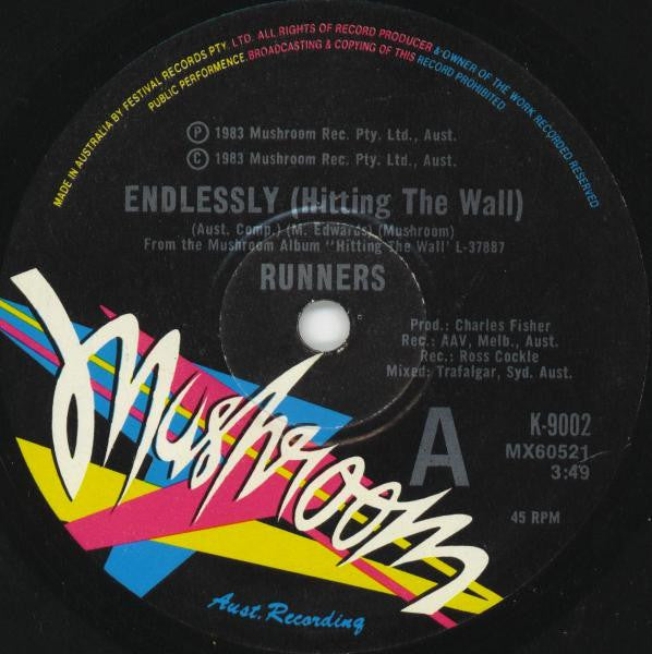 Runners (2) : Endlessly (Hitting The Wall) (7", Single)