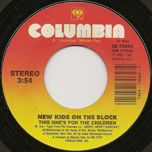 New Kids On The Block : This One's For The Children (7", Single, Styrene, Car)