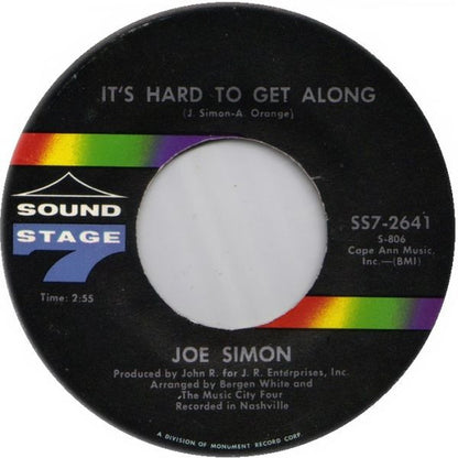 Joe Simon : It's Hard To Get Along / San Francisco Is A Lonely Town (7")