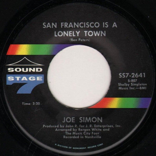 Joe Simon : It's Hard To Get Along / San Francisco Is A Lonely Town (7")