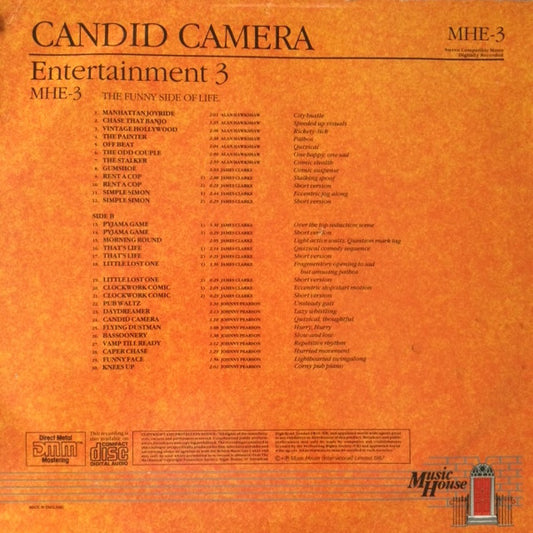 Alan Hawkshaw / James Clarke / Johnny Pearson : Entertainment 3 - Candid Camera (LP, Lib)