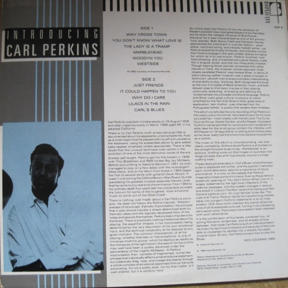 Carl Perkins (4) : Introducing Carl Perkins (LP, Album, RE)