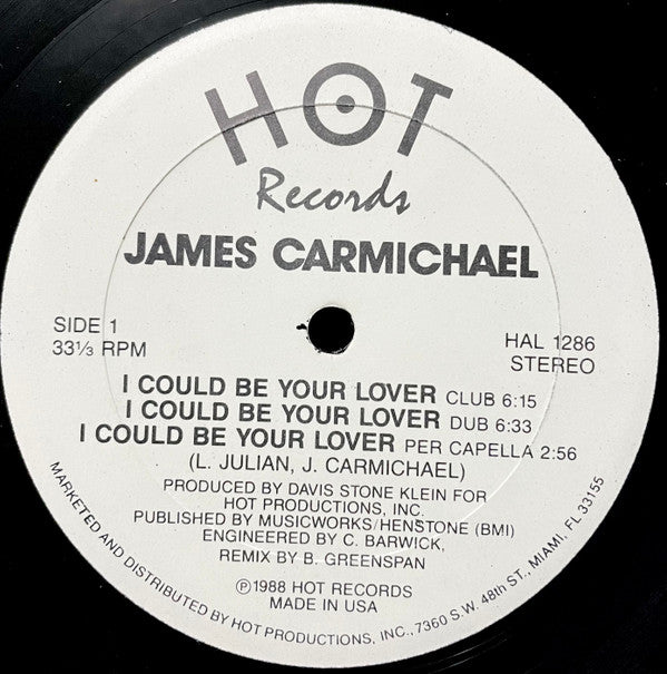 James Carmichael (2) : I Could Be Your Lover (12")