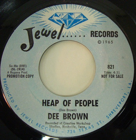 Dee Brown (2) : Bad Habit / Heap Of People (7", Single, Promo, Styrene)