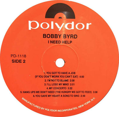 Bobby Byrd : I Need Help (Live On Stage) (LP, Album, RE)