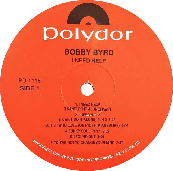 Bobby Byrd : I Need Help (Live On Stage) (LP, Album, RE)