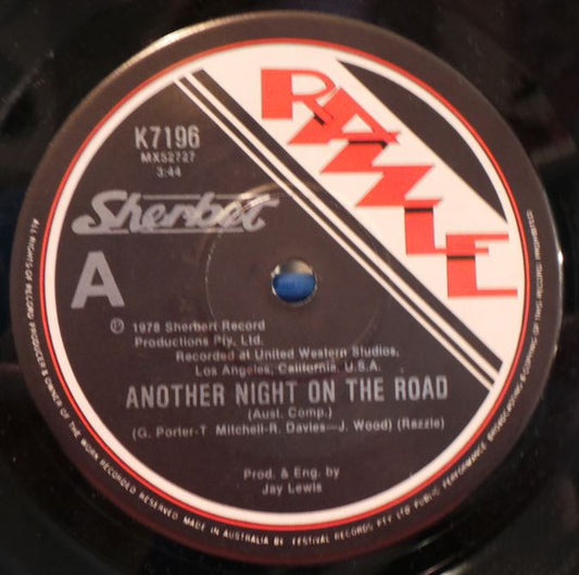 Sherbet : Another Night On The Road (7", Single)