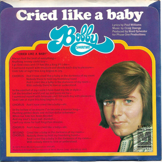 Bobby Sherman : Cried Like A Baby (7", Pit)