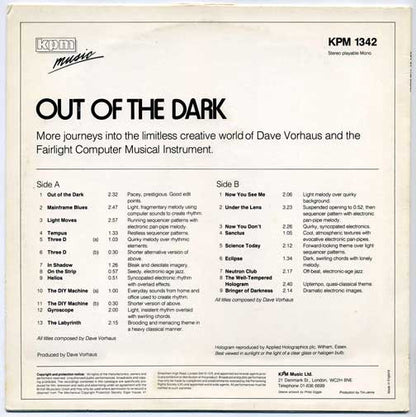 David Vorhaus : Out Of The Dark (LP)