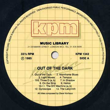 David Vorhaus : Out Of The Dark (LP)