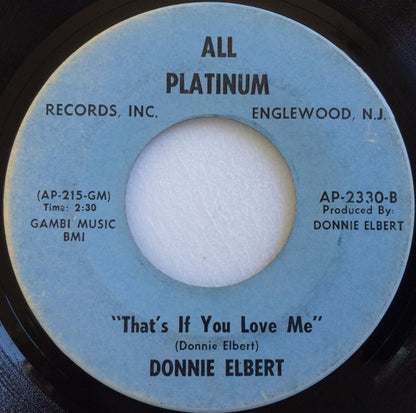 Donnie Elbert : Where Did Our Love Go / That's If You Love Me (7", Single, Lig)