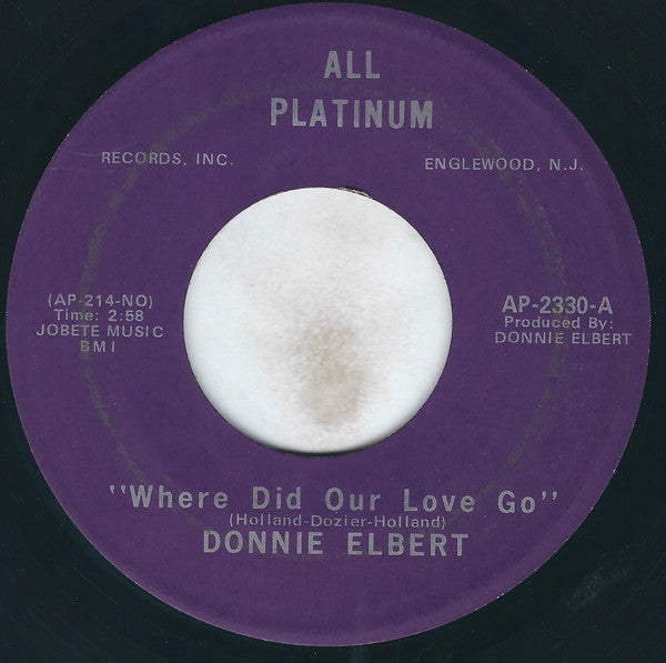 Donnie Elbert : Where Did Our Love Go (7", Single)