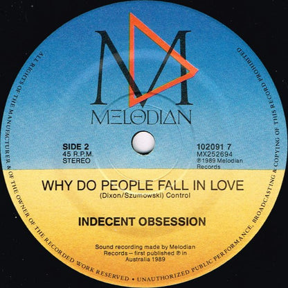 Indecent Obsession : Tell Me Something (7")