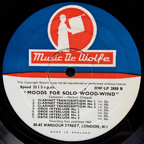 Herbert Chappell : Moods For Solo Woodwind (10")