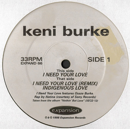 Keni Burke : I Need Your Love (12")